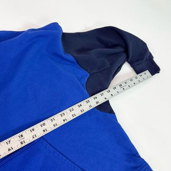 Under Armour Sweatshirt Womens Large Blue 1/4 Zip Playback Pullover Fleece Crop - Picture 3 of 7